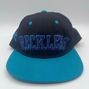 Young & Reckless Snapback Hat Black Teal Purple Embroidered "Reckless" One Size